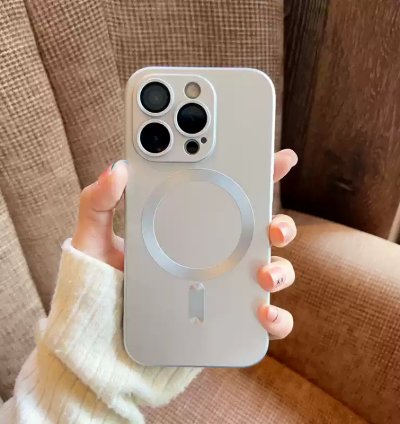 თეთრი მაგნიტური მობილურის ფუნთუშა iPhone-სთვის