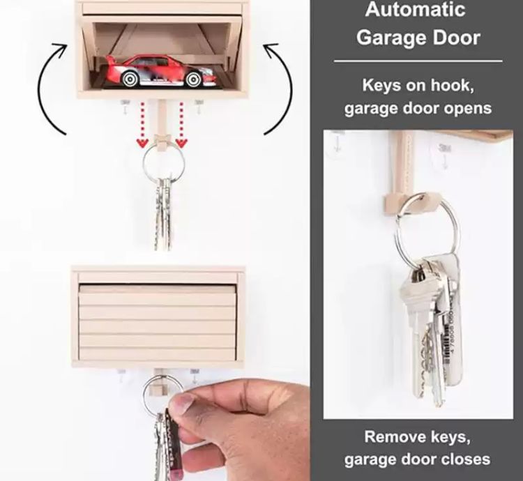 Garage door key holder