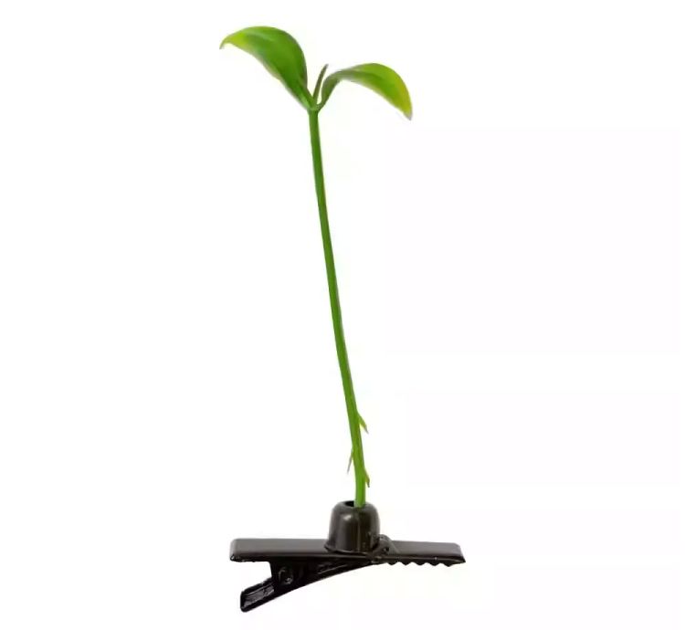 Sprouting grass hair clip