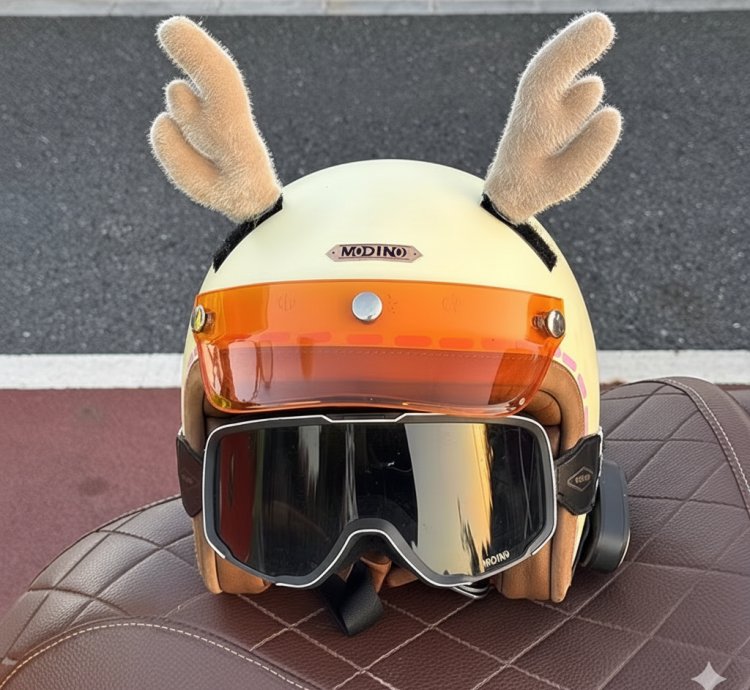 Plush deer antlers for a helmet